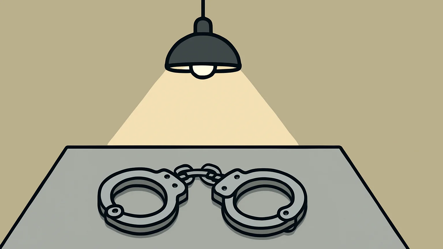 Symbolic illustration: a pair of steel handcuffs