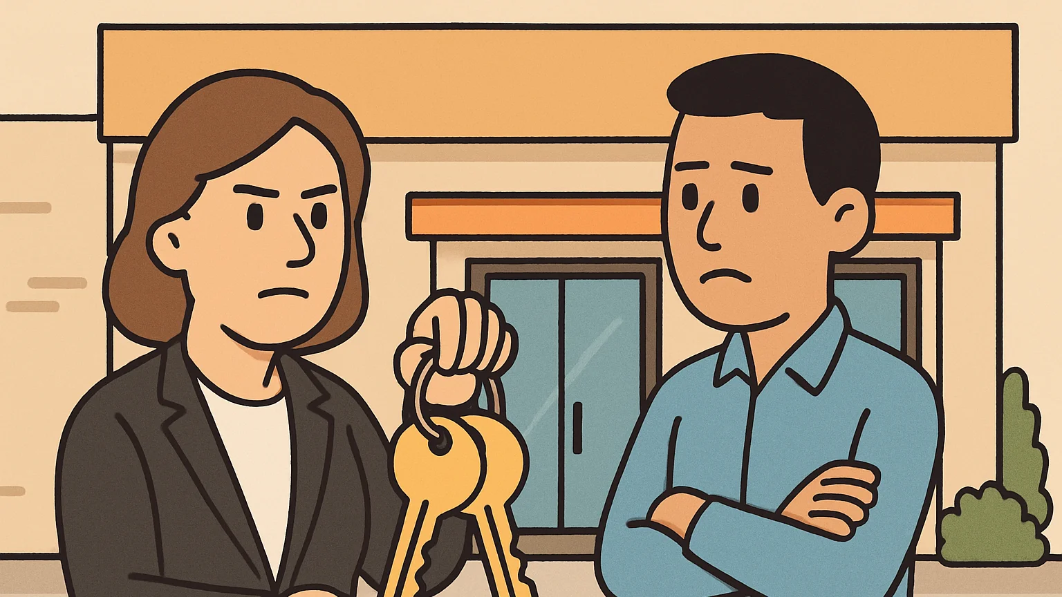 A lender and property owner at a commercial property over foreclosure concerns.