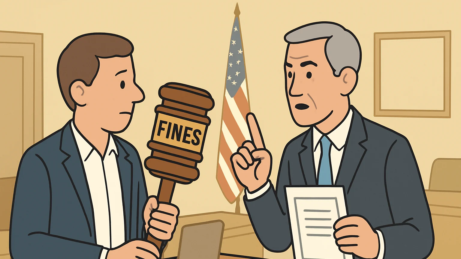 A health center rep and a state official discuss fines over an ignored subpoena.