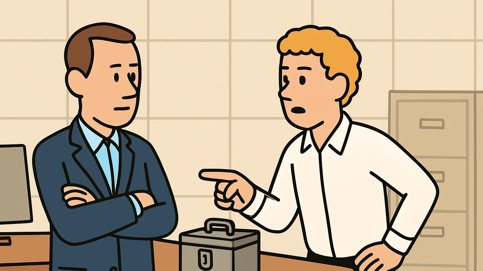 An insurance company and a liquidator in a tense discussion about an indemnity payment.