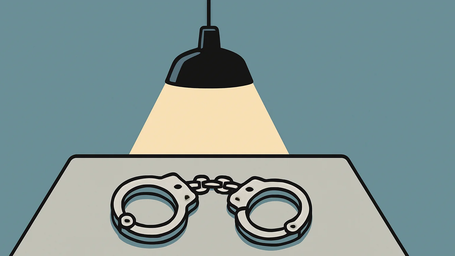 Symbolic illustration: a pair of steel handcuffs