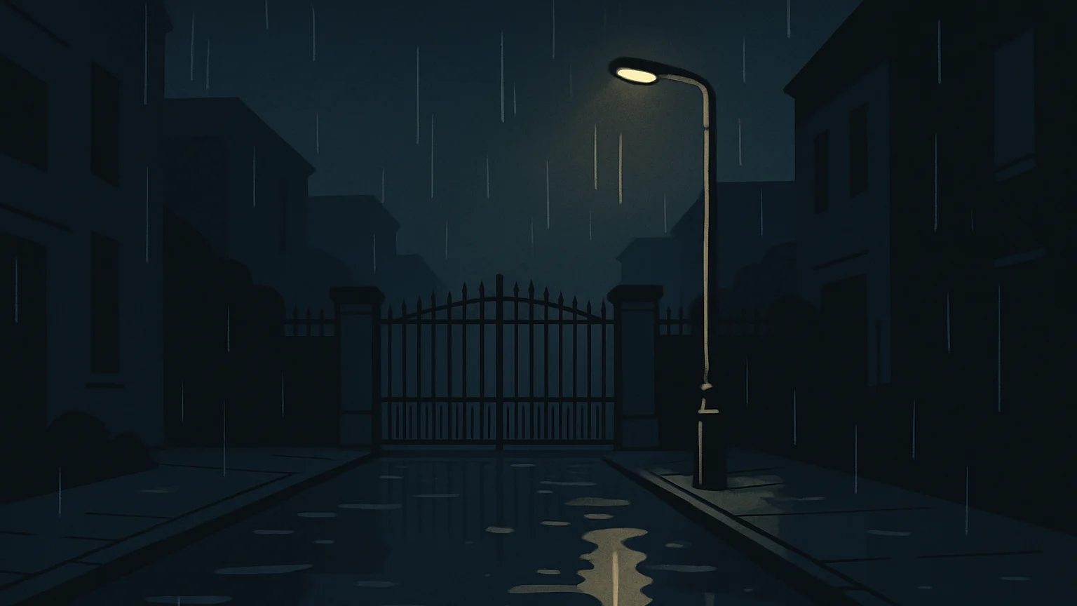 A symbolic image of a dark street at night, representing a homicide