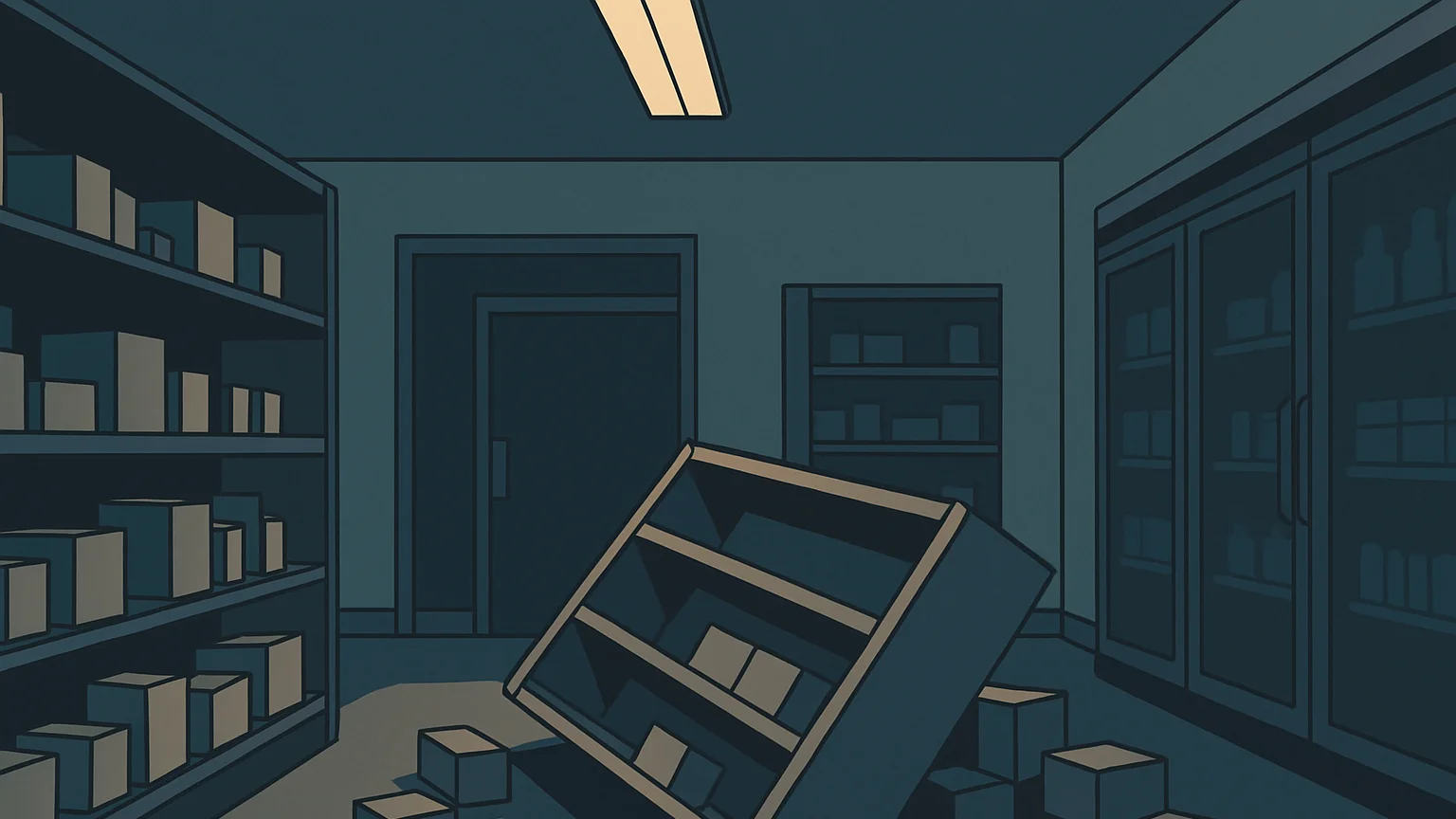 A symbolic image of shattered glass, representing a robbery