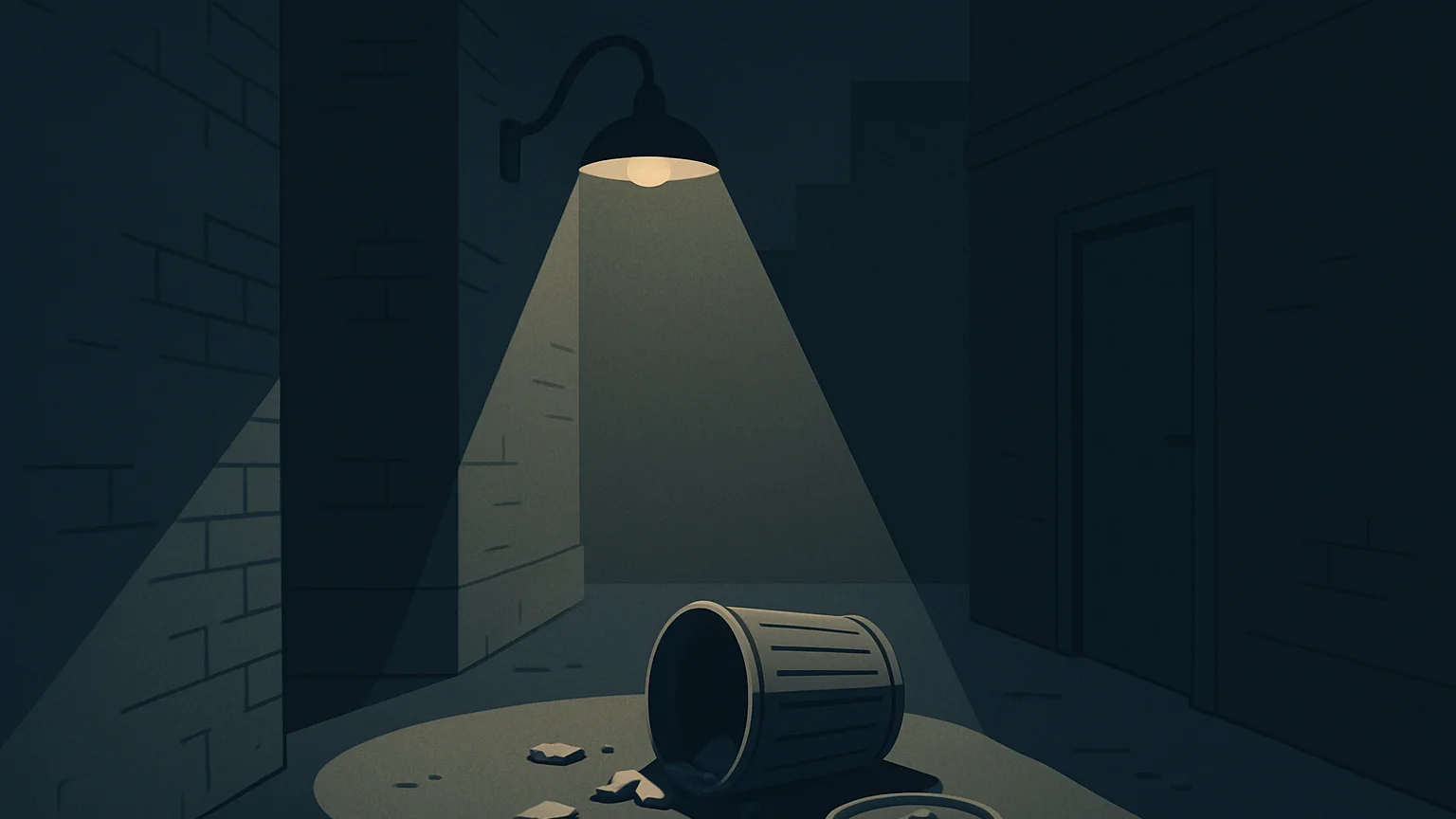 A symbolic image of a dark place, representing a violent crime