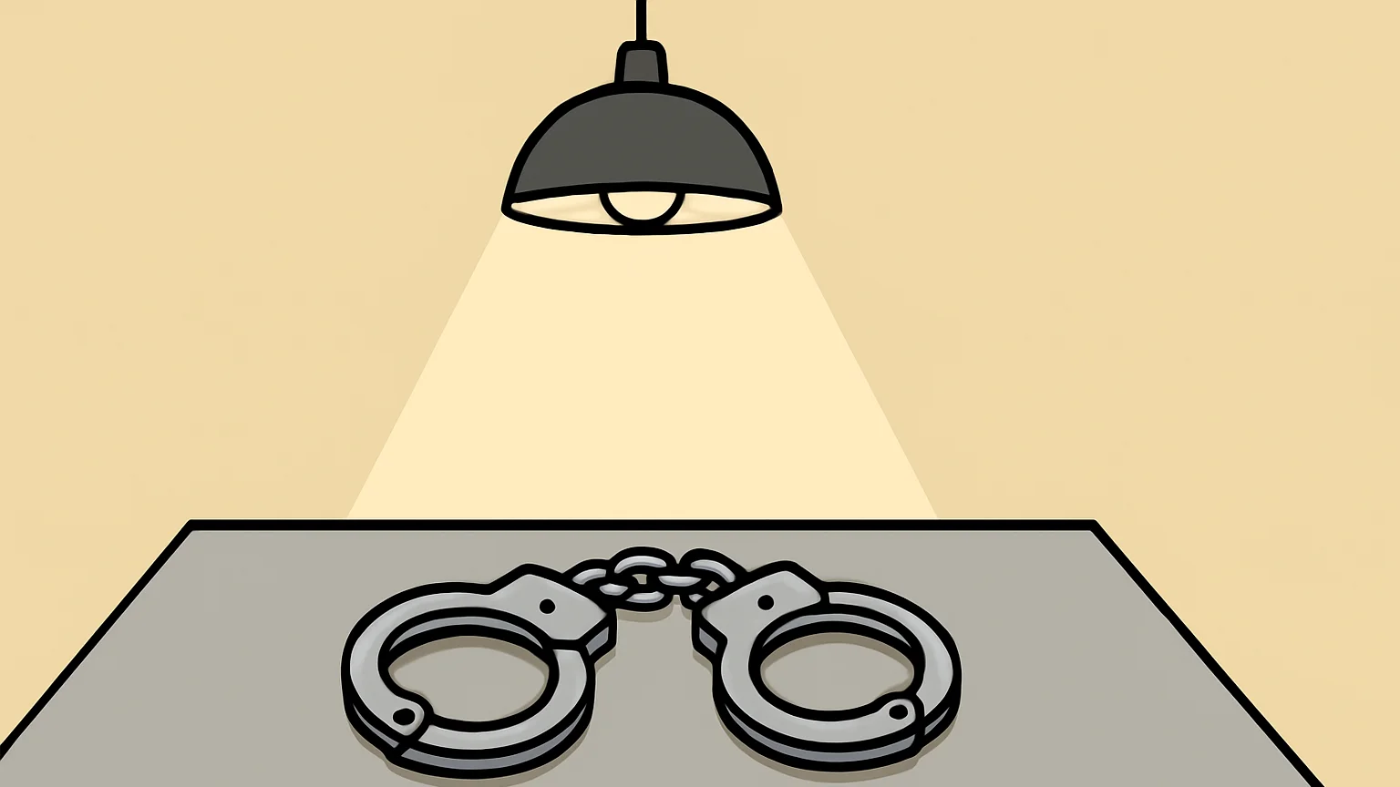Symbolic illustration: a pair of steel handcuffs